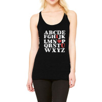 Alphabet Abc I Love You Valentines Day Heart Gifts Racerback Tank | Artistshot