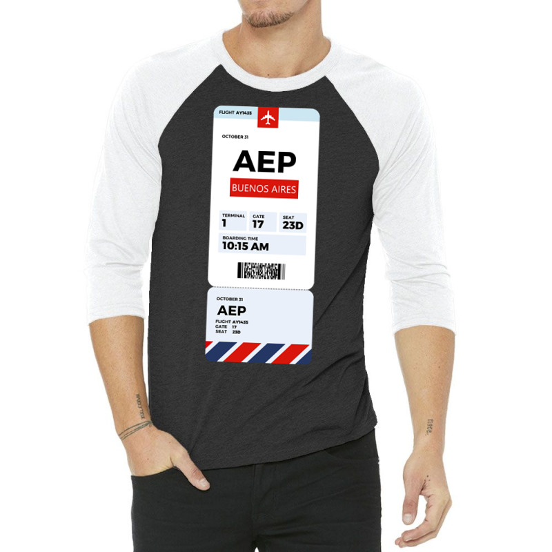 Buenos Aires Boarding Pass-cmqya 3/4 Sleeve Shirt | Artistshot