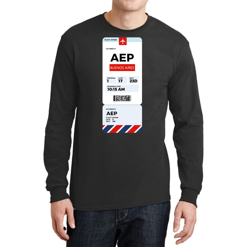 Buenos Aires Boarding Pass-cmqya Long Sleeve Shirts | Artistshot