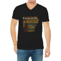 Arkansas Map And Cities V-neck Tee | Artistshot