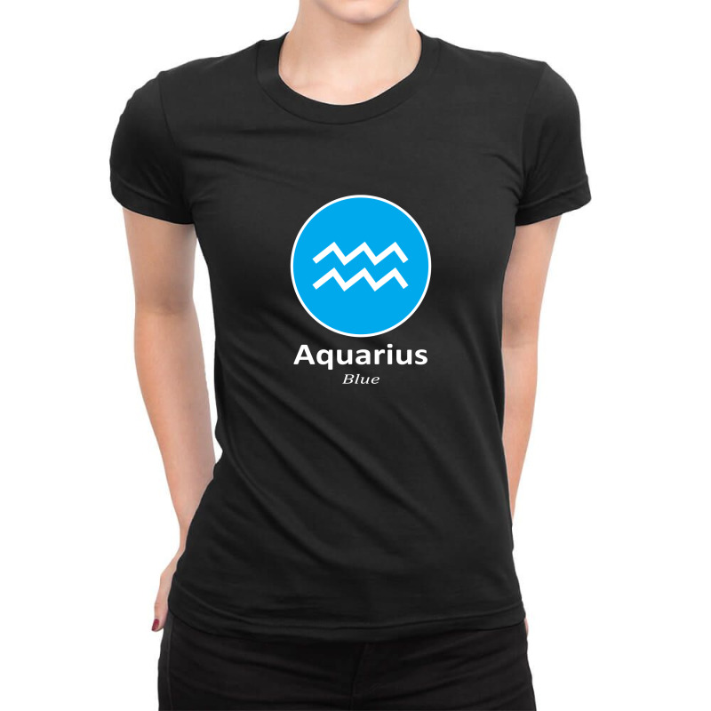 Aquarius Blue Ladies Fitted T-Shirt by manishjyotistore | Artistshot