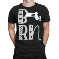 Born Massachusetts In Art Block Letters T-shirt | Artistshot