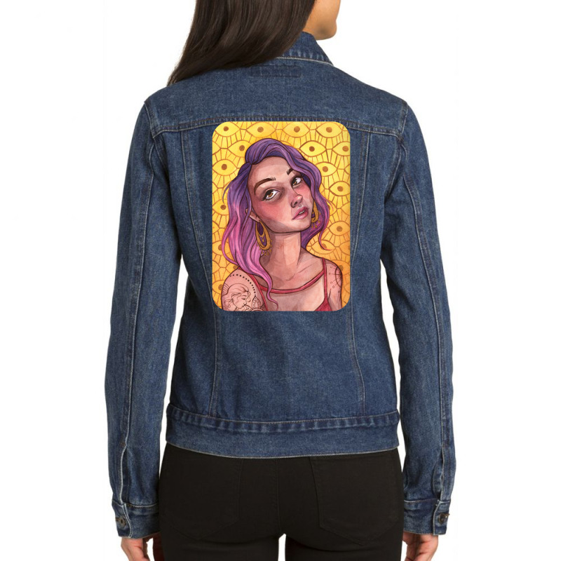 Infinity Eye Ladies Denim Jacket by nessahlngrids | Artistshot