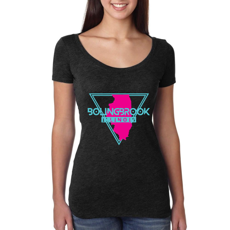 Bolingbrook Illinois Retro Vintage Triangle Il Women's Triblend Scoop T-shirt by ternacanuda251 | Artistshot