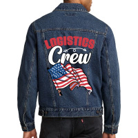 Awesome Logistics Crew A Logistician Humor Warehouse Worker Men Denim Jacket | Artistshot