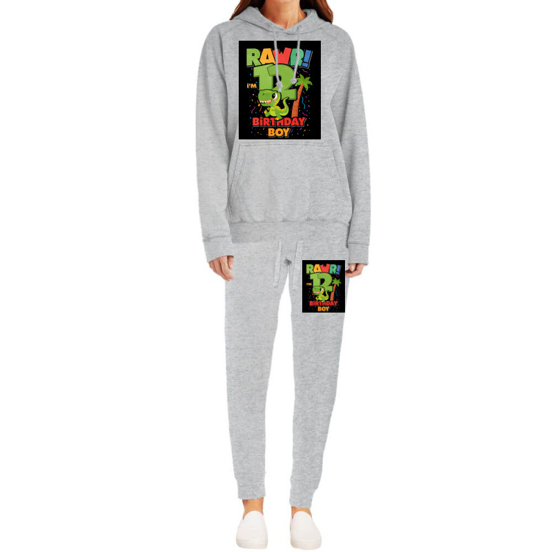 12 Birthday Dinosaur Poster Girl Hoodie & Jogger Set | Artistshot