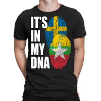 Burmese And Swedish Mix Heritage Dna Flag T-shirt | Artistshot