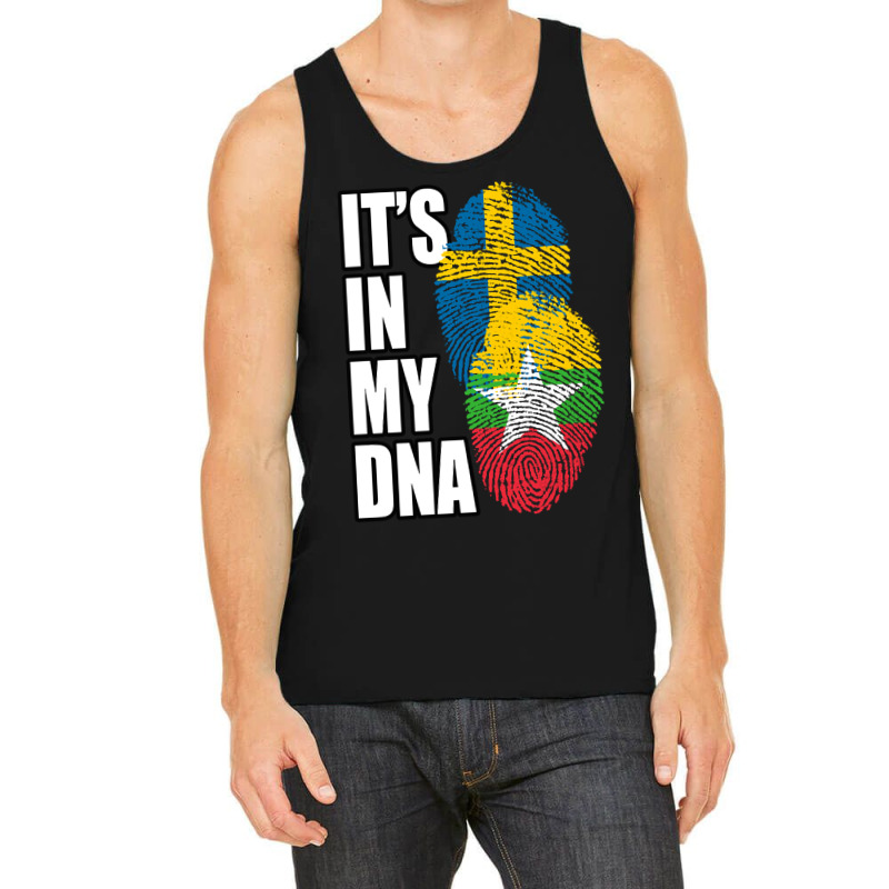 Burmese And Swedish Mix Heritage Dna Flag Tank Top | Artistshot