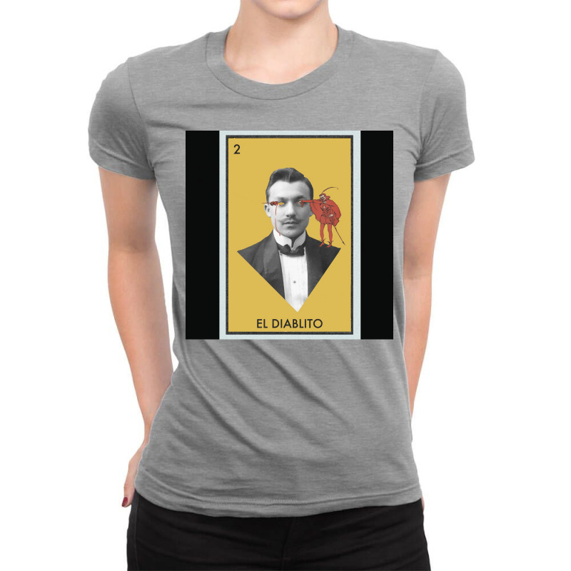 El Diablito (the Devil)   Lotería  Poster Ladies Fitted T-Shirt by drayzfzecherb | Artistshot