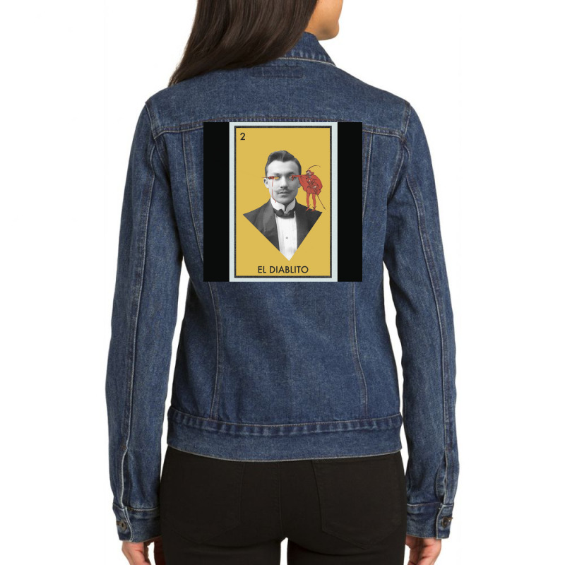 El Diablito (the Devil)   Lotería  Poster Ladies Denim Jacket by drayzfzecherb | Artistshot