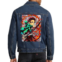 Hinokami Kagura Tanjiro Men Denim Jacket | Artistshot