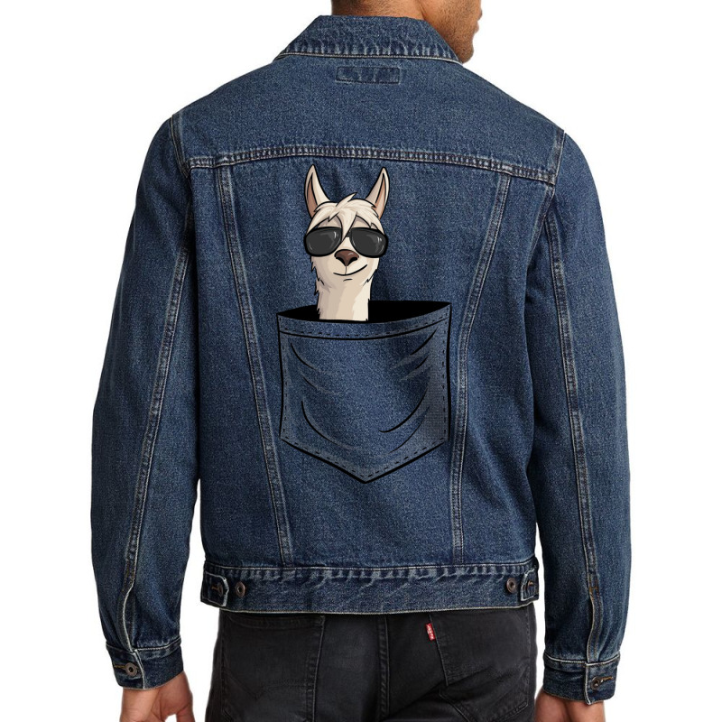 Hipster Alpaca With Sunglasses  Casual Llama In Pocket Men Denim Jacket | Artistshot