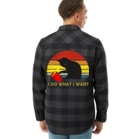 I Do What I Want Retro Cat Flannel Shirt | Artistshot