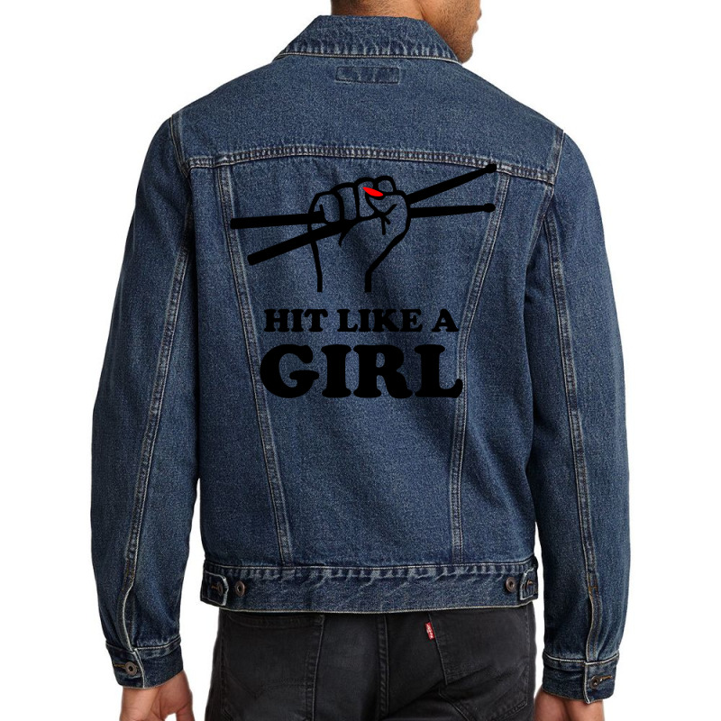 Hit Like A Girl Men Denim Jacket | Artistshot