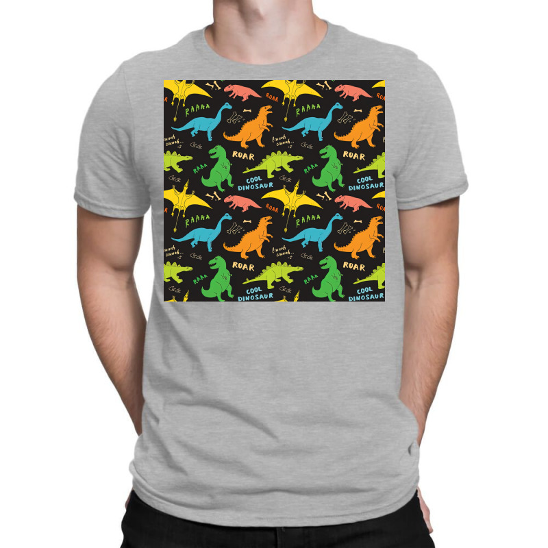 Colorful Dinosaur Seamless Pattern Dinosaur Seamless Pattern Design Po T-shirt | Artistshot