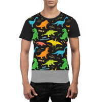 Colorful Dinosaur Seamless Pattern Dinosaur Seamless Pattern Design Po Graphic T-shirt | Artistshot