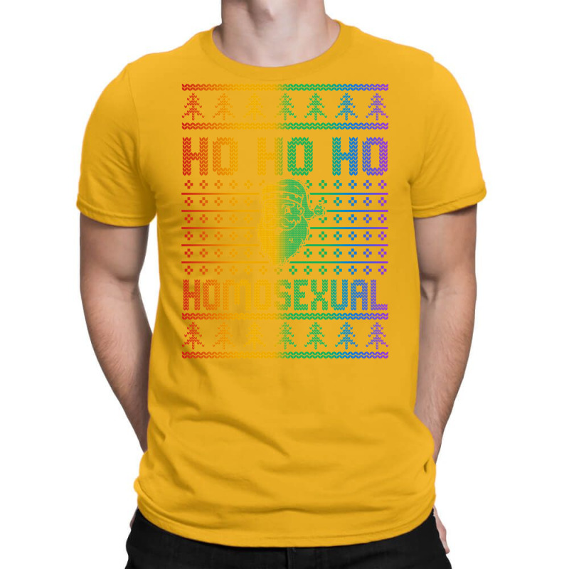 Ho Ho Ho Homosexual Christmas Holiday Lgbt Gay Ugly Design T-shirt | Artistshot