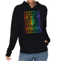 Ho Ho Ho Homosexual Christmas Holiday Lgbt Gay Ugly Design Lightweight Hoodie | Artistshot