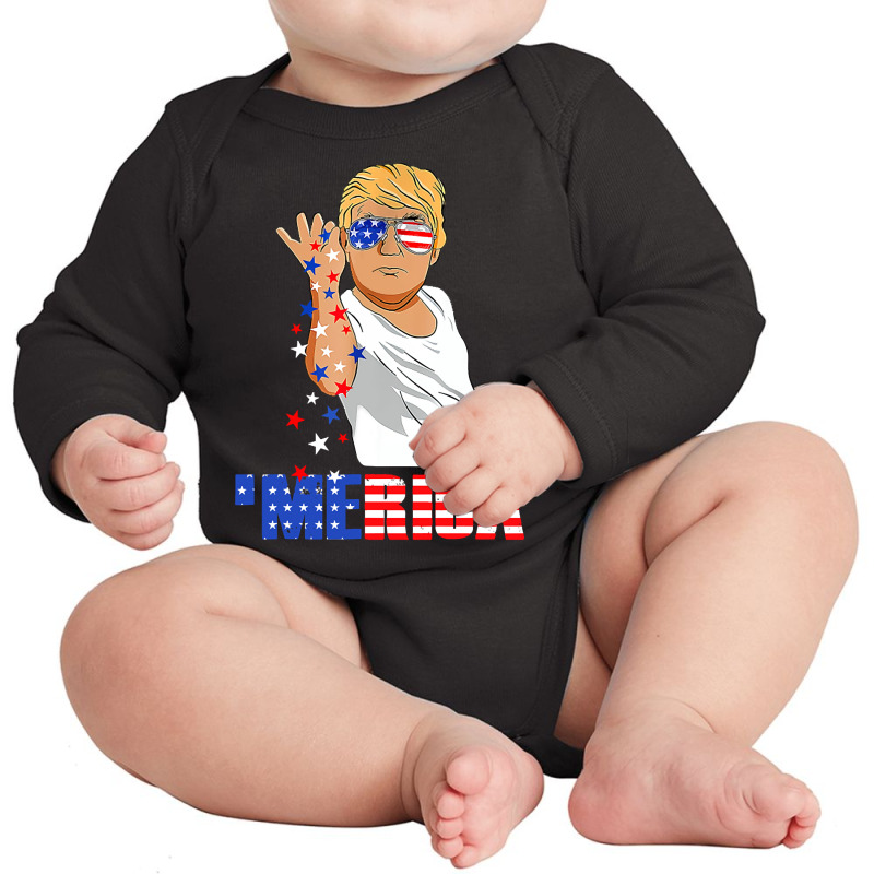 4th Of July Funny Merica Long Sleeve Baby Bodysuit | Artistshot