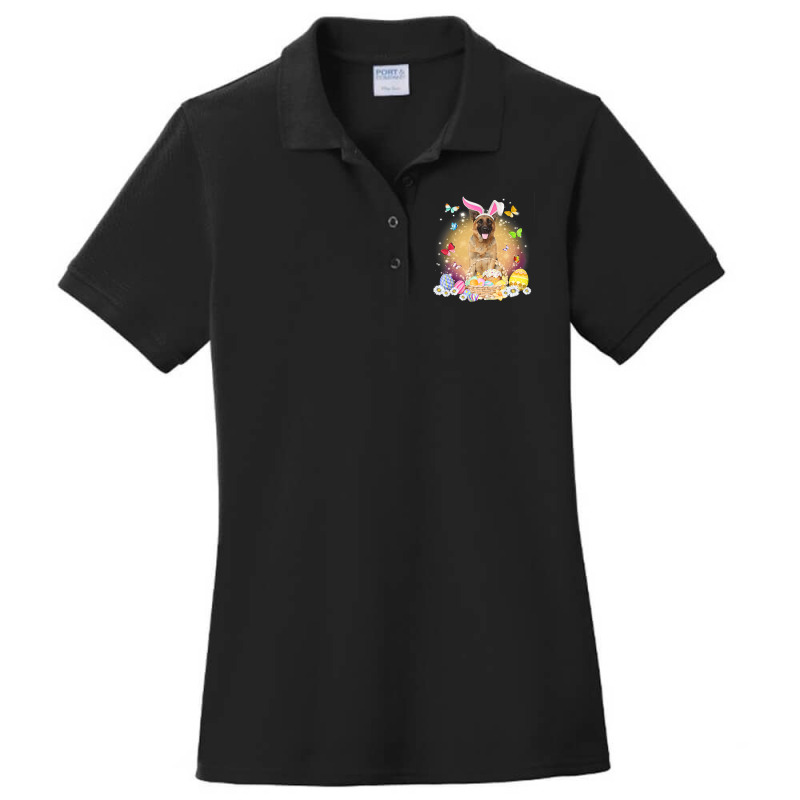 Funny Easter Bunny German Shepherd Dog Bunny Ear Egg Basket Ladies Polo Shirt by AURRADILLARD | Artistshot