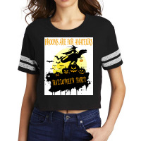 Funny Brooms Are For Amateurs Shirtnew Witch Dinosaur Halloween Tee Sh Scorecard Crop Tee | Artistshot