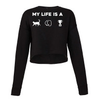 My Life Is A Catastrophe   Funny Witty Cat Butt Trophy Pullover Hoodie Cropped Sweater | Artistshot