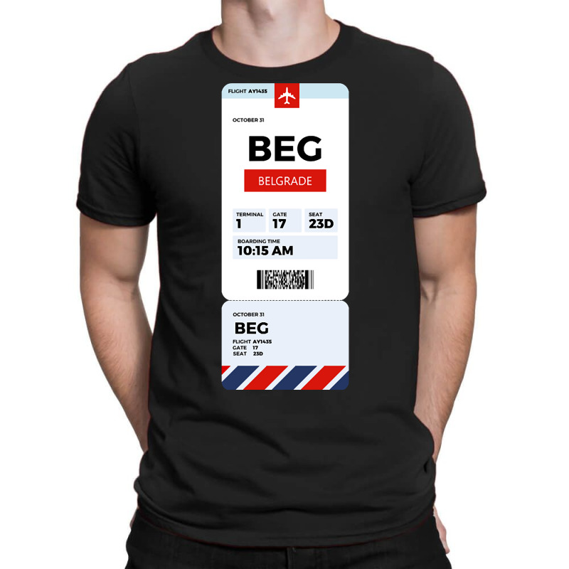 Belgrade Boarding Pass T-shirt | Artistshot