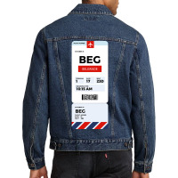 Belgrade Boarding Pass Men Denim Jacket | Artistshot