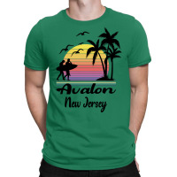 Avalon New Jersey Seaside Retro Sunset T-shirt | Artistshot