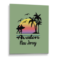 Avalon New Jersey Seaside Retro Sunset Metal Print Vertical | Artistshot