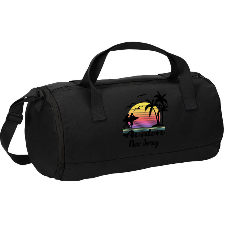 Avalon New Jersey Seaside Retro Sunset Duffel Bag | Artistshot