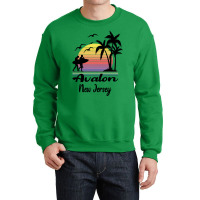 Avalon New Jersey Seaside Retro Sunset Crewneck Sweatshirt | Artistshot