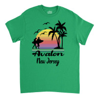 Avalon New Jersey Seaside Retro Sunset Classic T-shirt | Artistshot