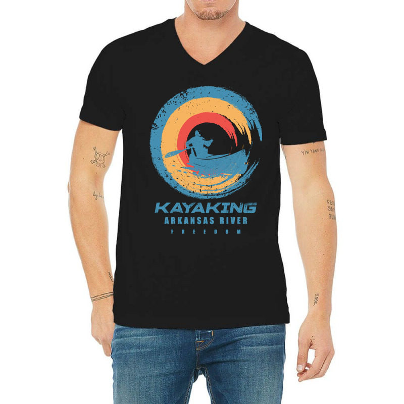 Arkansas River Kayak Adventure V-Neck Tee by ternacanuda | Artistshot