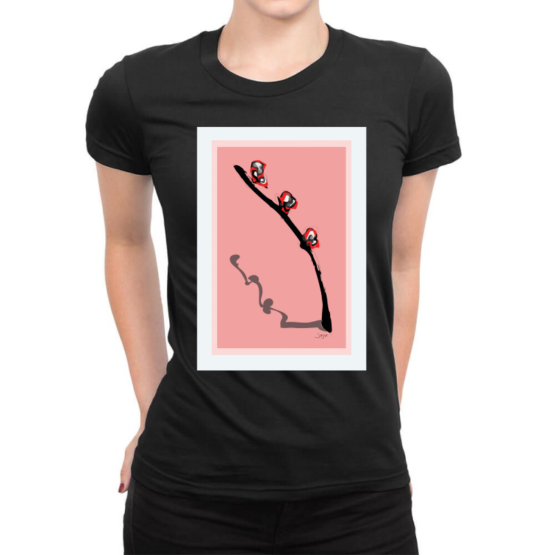 Flower Buds In Chinese Atmosphere Poster Travel Ladies Fitted T-Shirt by arapesurijaz | Artistshot