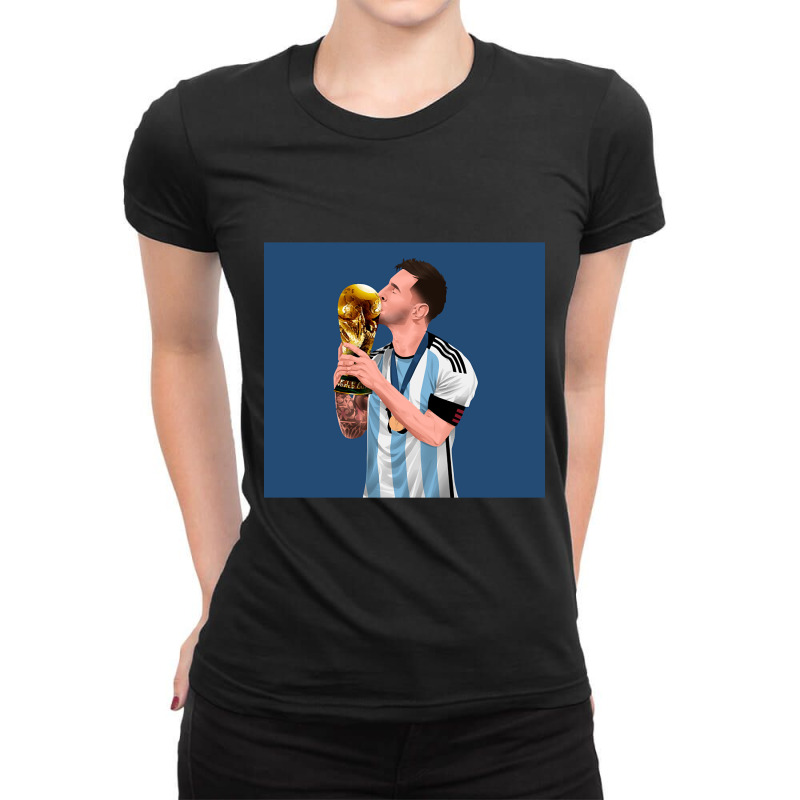 Lionel Messi Of Argentina Ladies Fitted T-Shirt by hawksreminds130 | Artistshot