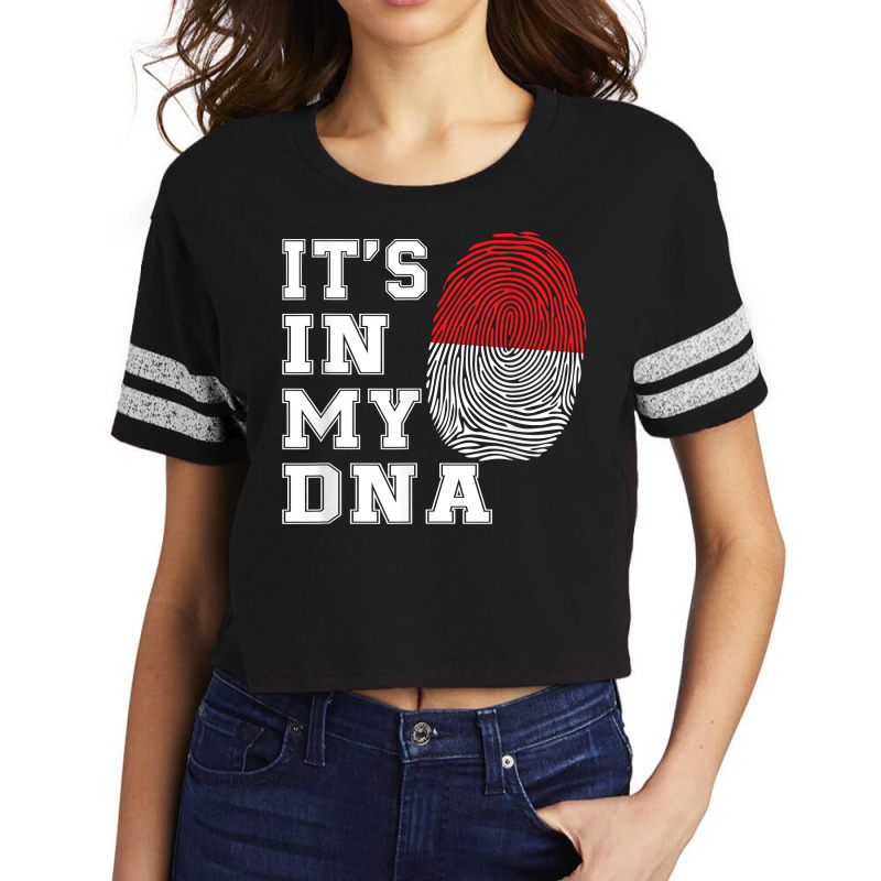 It's In My Dna Java Proud Gift Indonesia Flag T Shirt Scorecard Crop Tee | Artistshot