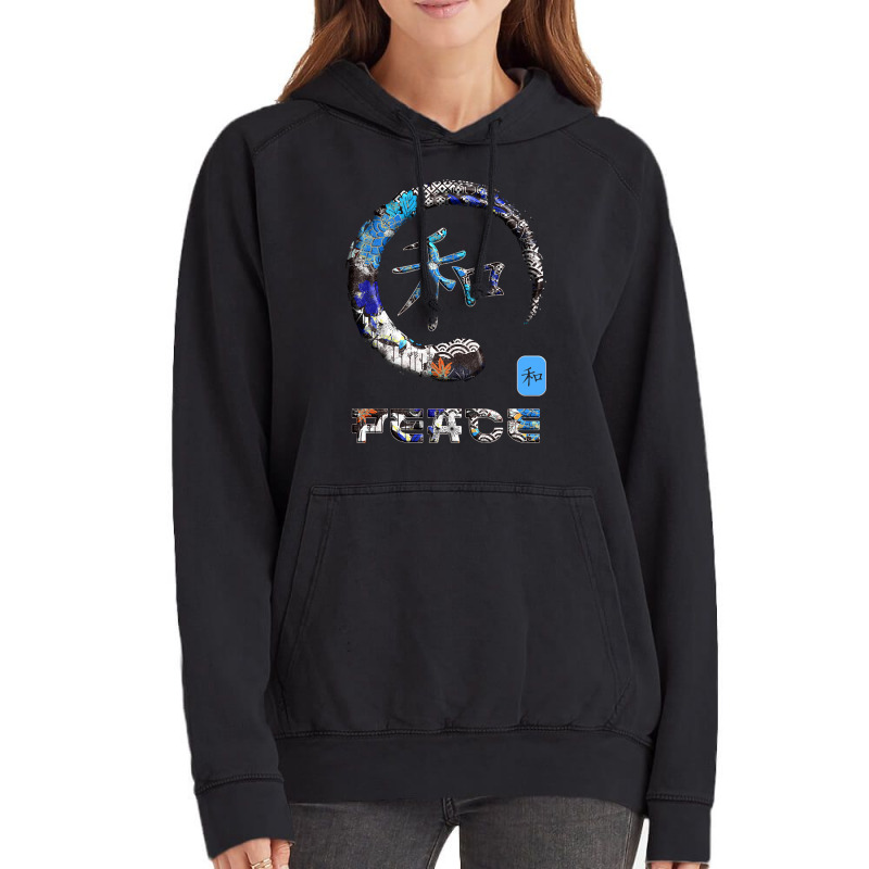 Peace Japanese Kanji Word Symbol Enso Circle 6 Vintage Hoodie | Artistshot