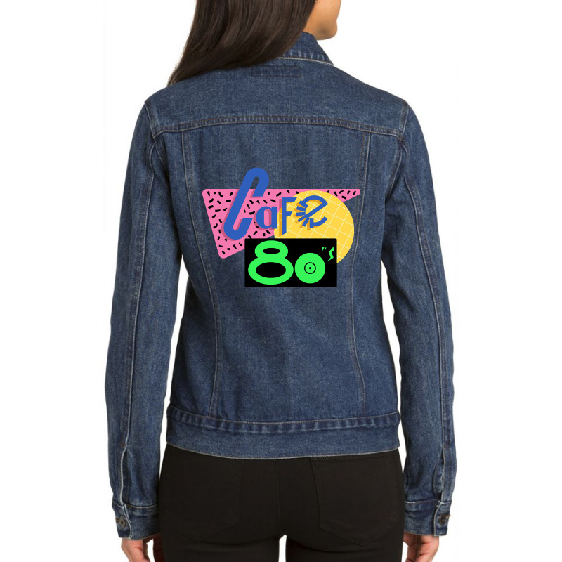 Back To The Future Cafe 80s Shirt - Most Accurate Clean Vector Art!! Ladies Denim Jacket by kundalinitrampled75 | Artistshot