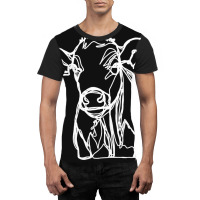 Baby Cow Calf White Line Art Graphic T-shirt | Artistshot