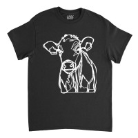 Baby Cow Calf White Line Art Classic T-shirt | Artistshot