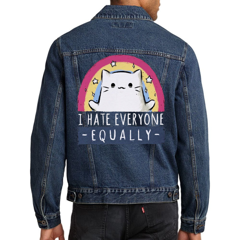 I Hate Everyone Equally Men Denim Jacket by fanteeseylas | Artistshot