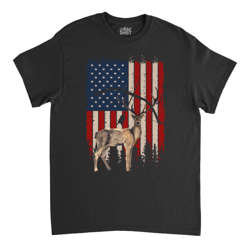 American Deer Hunting Bow Hunter Flag Classic T-shirt by definitelyoakland6 | Artistshot