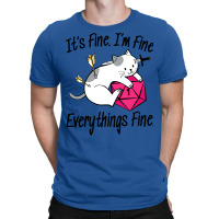 It's Fine I'm Fine Everything Is Fine Cat Dice T-shirt | Artistshot