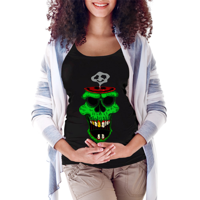 Skull Smile Maternity Scoop Neck T-shirt by mysticalbrain | Artistshot