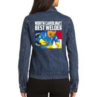 North Carolina's Best Welder Ironworker Ironsmith Welding T Shirt Ladies Denim Jacket | Artistshot