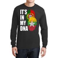 Burmese And Portuguese Mix Heritage Dna Flag Long Sleeve Shirts | Artistshot