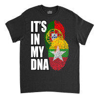 Burmese And Portuguese Mix Heritage Dna Flag Classic T-shirt | Artistshot