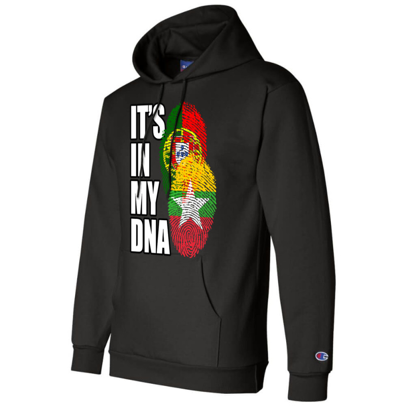 Burmese And Portuguese Mix Heritage Dna Flag Champion Hoodie by denverhumans58 | Artistshot