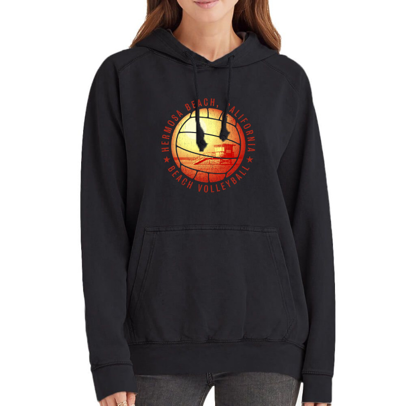 Beach Volleyball - Hermosa Beach Vintage Hoodie | Artistshot